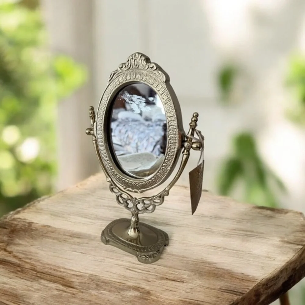 Elegant Gold Oval Vanity Mirror antique style